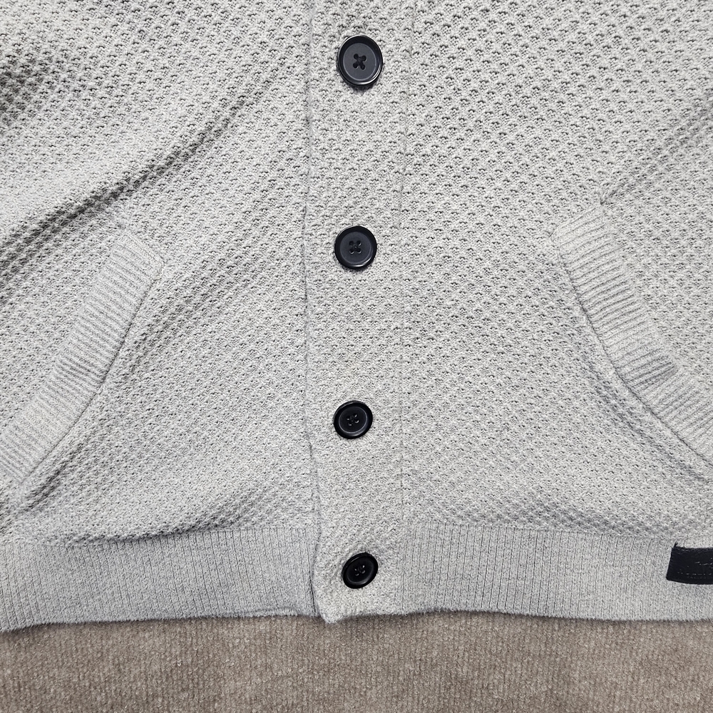 Hollister Shawl Collar Knit Button Cardigan Sweater Small Gray Y2K Preppy - Picture 14 of 15